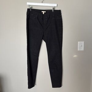 Eileen Fisher Pull on Black Jeggins Organic Cotton Blend Size Medium EUC Womens